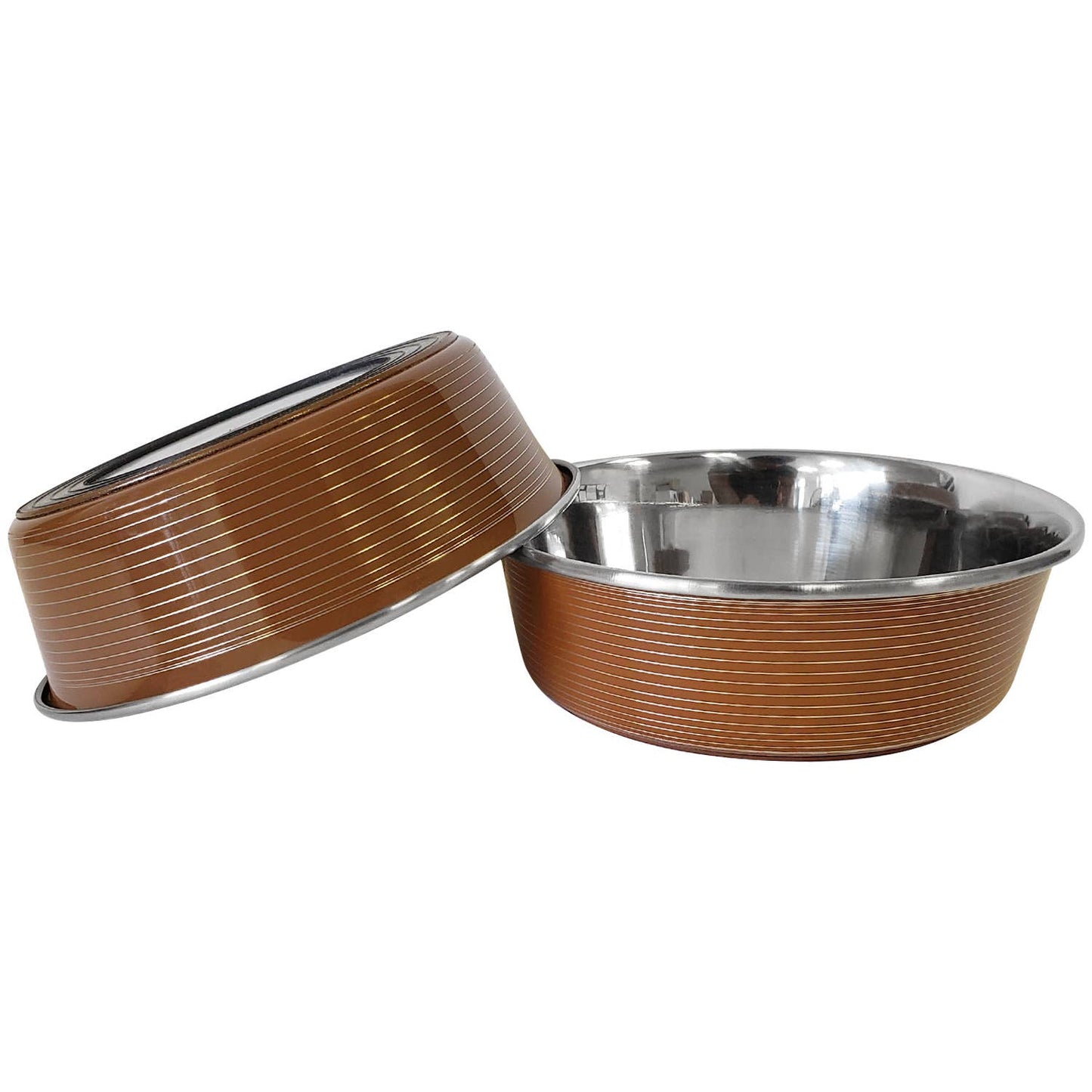 Eco-friendly Striped Deluxe Stainless Steel Bowl: Black