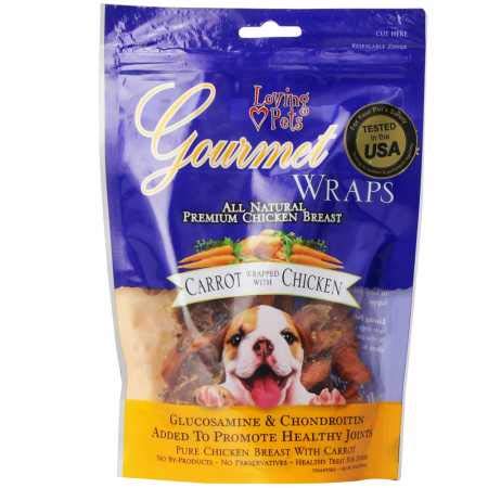 Loving Pets All Natural Premium Carrot and Chicken Wraps with Glucosamine and Chondroitin Dog Treats, 6-Ounce
