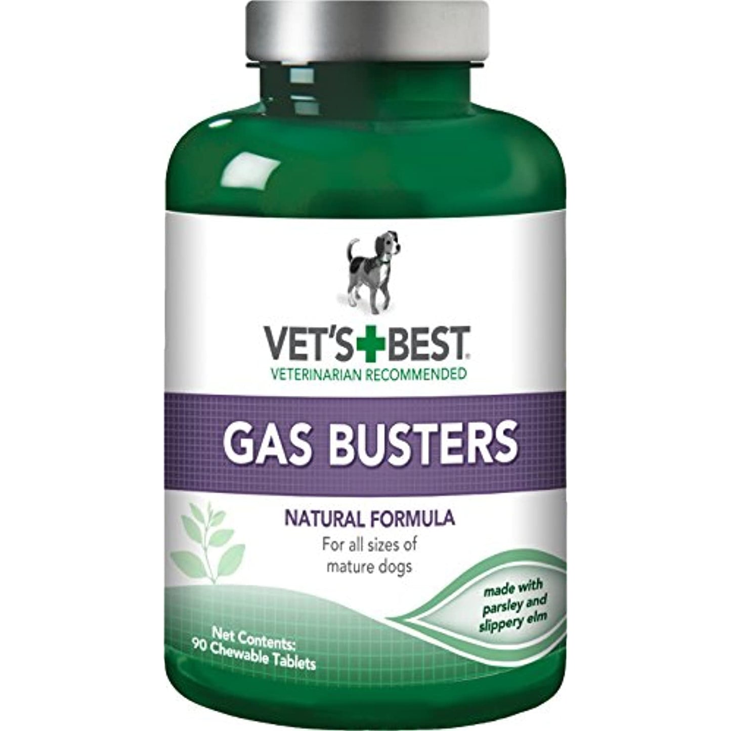 Vet's Best Gas Busters Dog Supplements | Gas, Bloating, Constipation Relief and Digestion Aid for Dogs | 90 Chewable Tablets