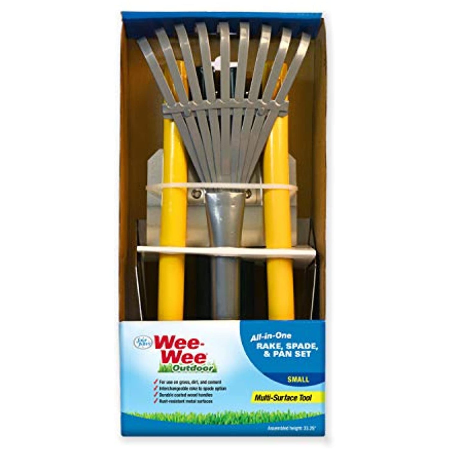Wee-Wee Dog Waste Pick-Up Tool Set with Rake, Spade & Pan, Small